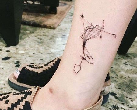 小清新小腿鱼纹身图案