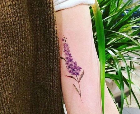 小清新大臂薰衣草纹身图案