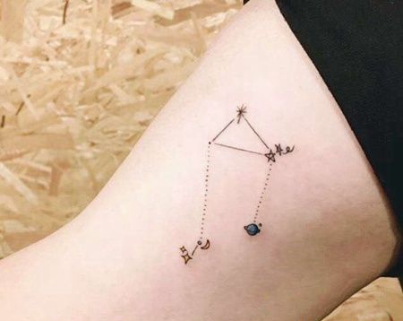 小清新大臂星星纹身图案