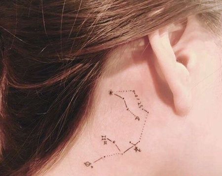 小清新脖子星星纹身图案