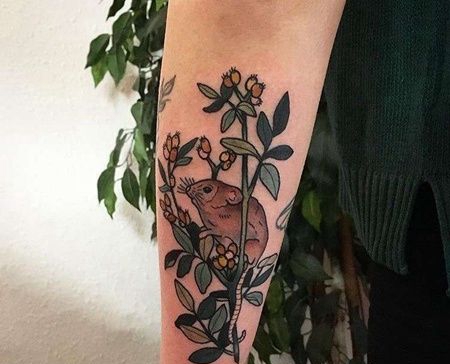 New School小臂老鼠纹身图案