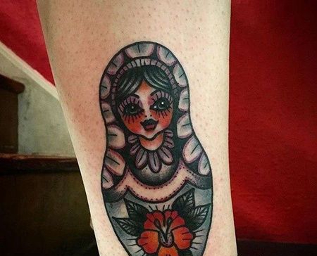 Old School小臂不倒翁纹身图案