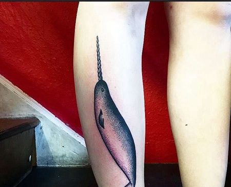 Old School小腿海豹纹身图案