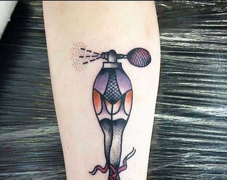 New School小腿喷壶纹身图案