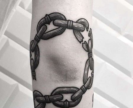 New School胳膊锁链纹身图案