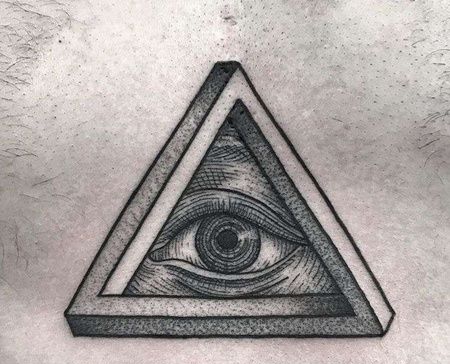 New School前胸眼睛纹身图案