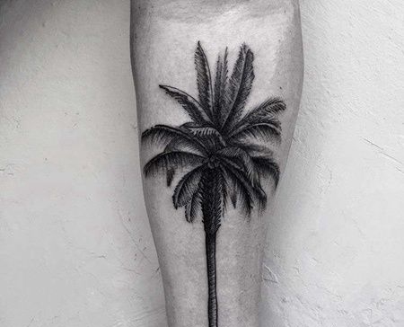 New School小臂椰子树纹身图案