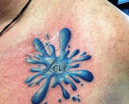 New School锁骨水滴纹身图案