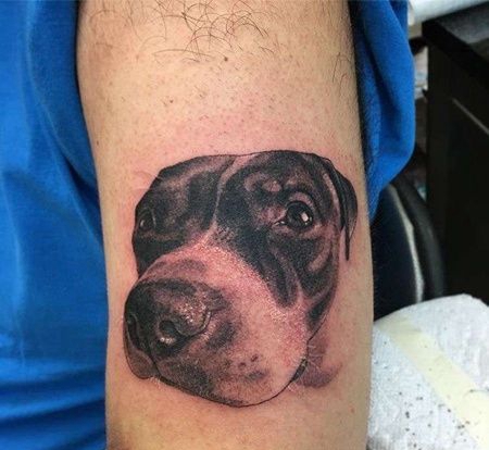 写实大臂狗纹身图案