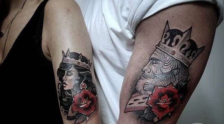 New School大臂皇后国王纹身图案