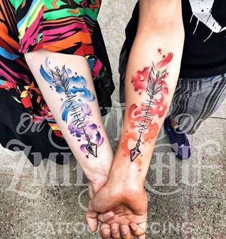 New School小臂箭纹身图案