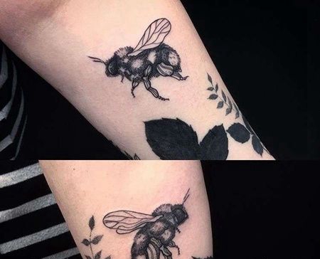 小臂蜜蜂纹身图案