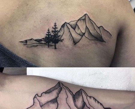 点刺大臂山纹身图案