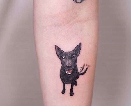 写实小臂狗纹身图案