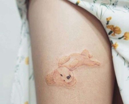 小清新大腿狗纹身图案