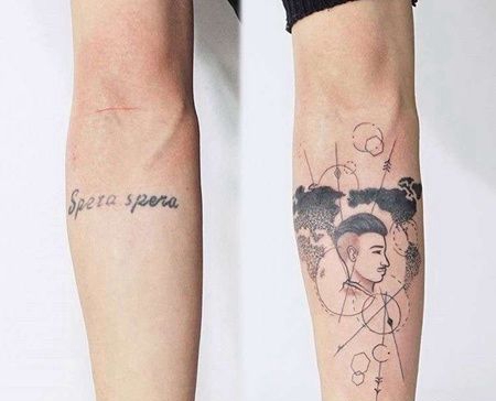 点刺小臂地图纹身图案