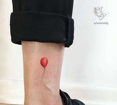 小清新小腿气球纹身图案