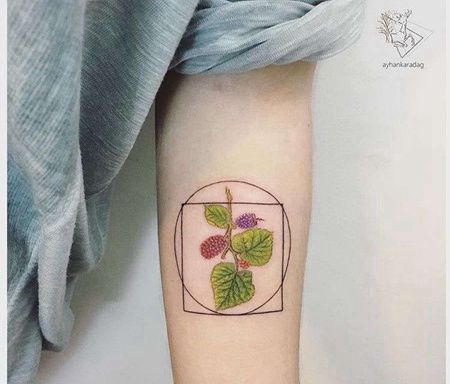 小清新小臂葡萄纹身图案