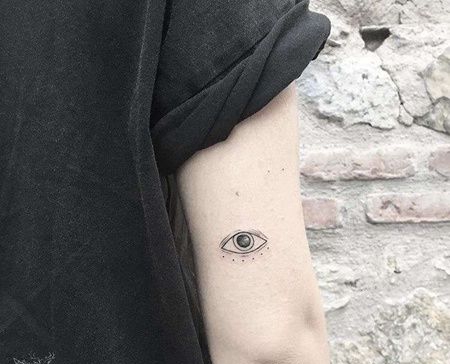 小清新大臂眼睛纹身图案
