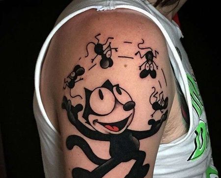 Old School大臂老鼠纹身图案