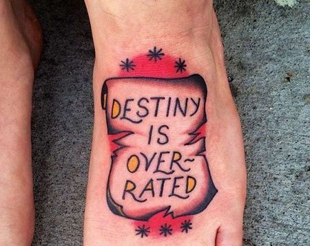 Old School脚背信纸纹身图案