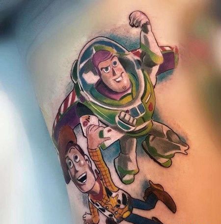水彩大臂玩具总动员纹身图案