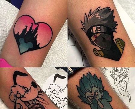 卡通小臂卡卡西贝吉塔纹身图案