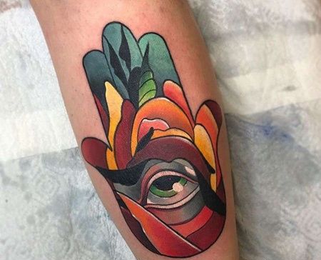 New School小腿纹身图案