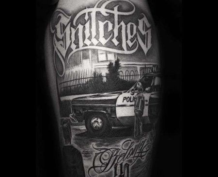 写实大臂警车纹身图案