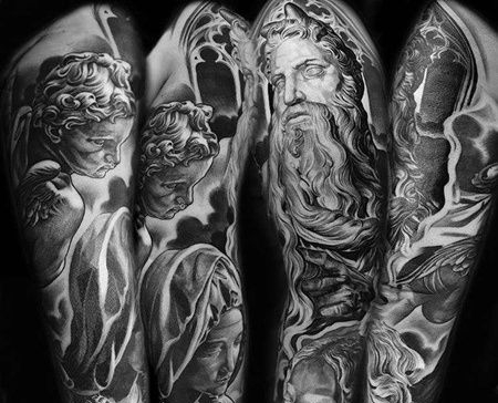 写实胳膊圣母耶稣天使纹身图案