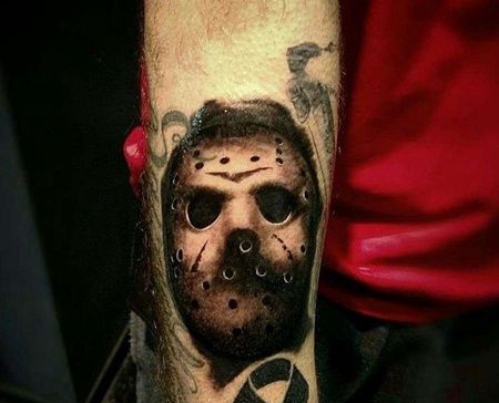 写实小臂面具纹身图案