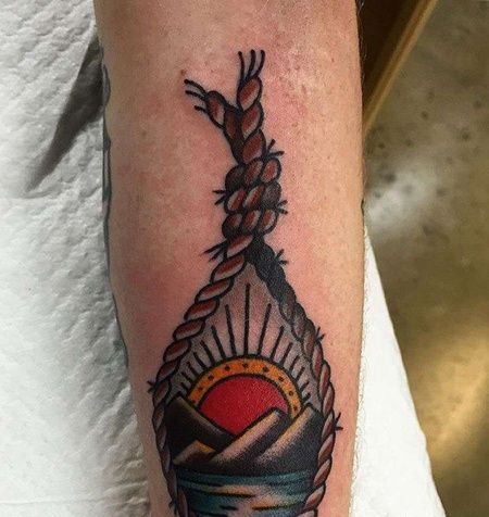 Old School小臂绳索纹身图案