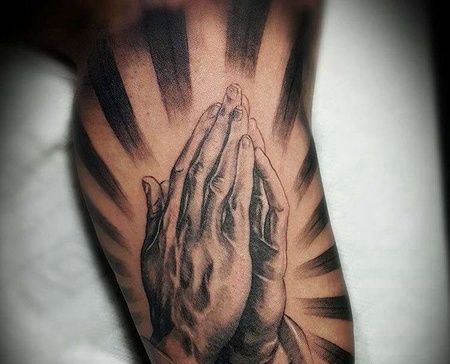 写实小腿手纹身图案