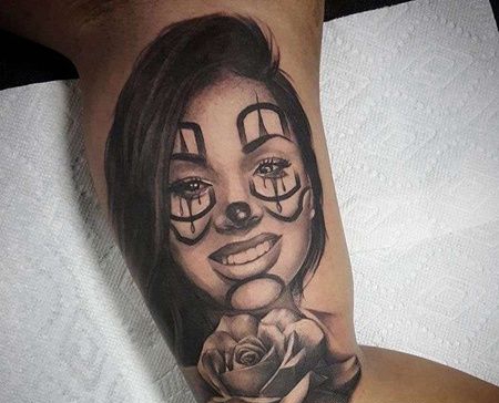 写实大臂女人玫瑰纹身图案