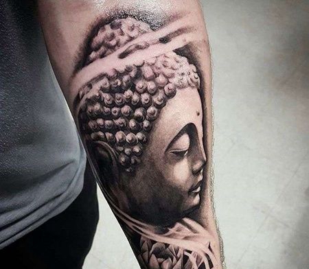 写实小臂佛像纹身图案