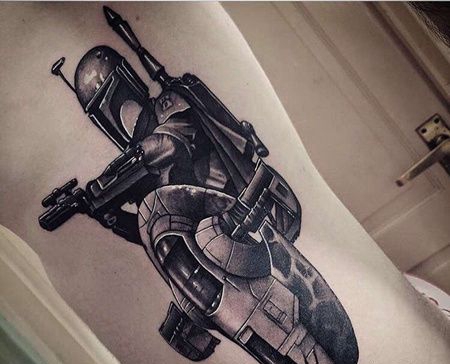 侧腰机车纹身图案