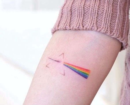 小清新小臂彩虹纹身图案