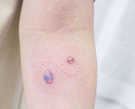 小清新小臂珍珠纹身图案