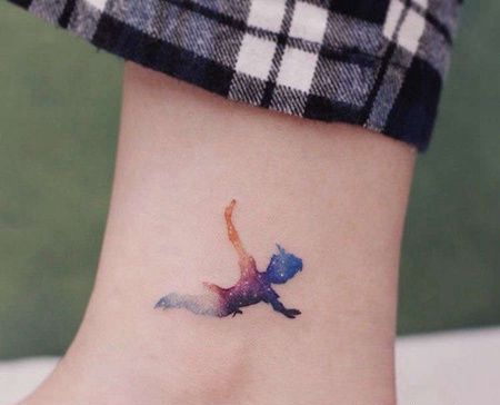 小清新水彩仙女纹身图案