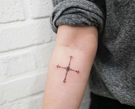 小清新小臂十字架纹身图案