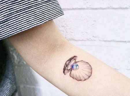 小清新小臂贝壳纹身图案
