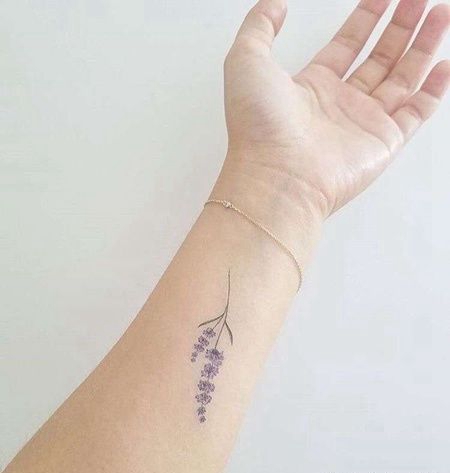 小清新手腕薰衣草纹身图案