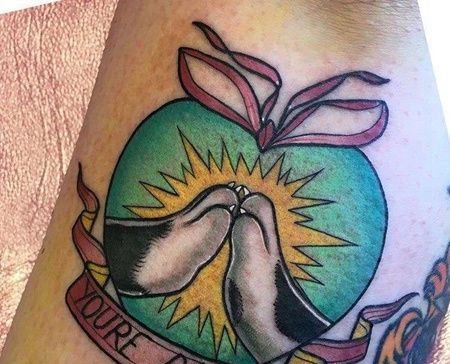 New School小臂猫爪纹身图案