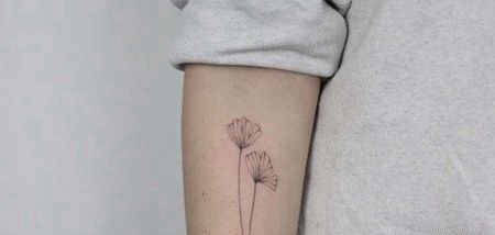 小清新小臂银杏叶纹身图案