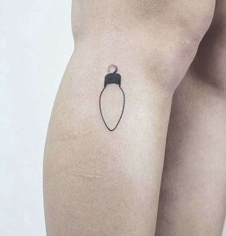 New School小腿灯泡纹身图案