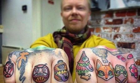 Old School手指纹身图案