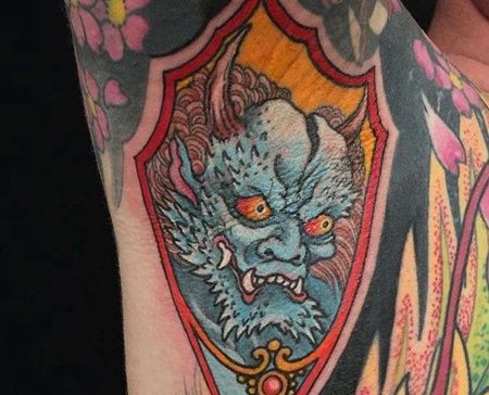 新传统腋下夜叉纹身图案