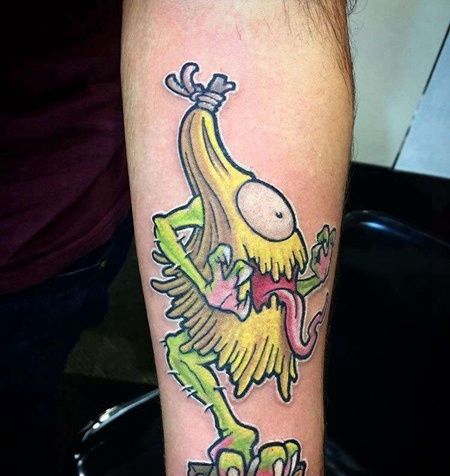 New School小臂灯笼鬼纹身图案