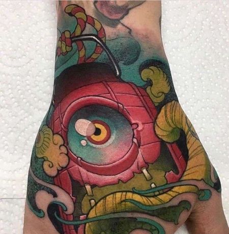 手背眼睛纹身图案