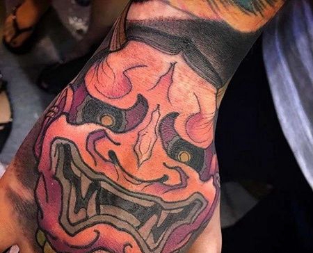 New School手背般若纹身图案